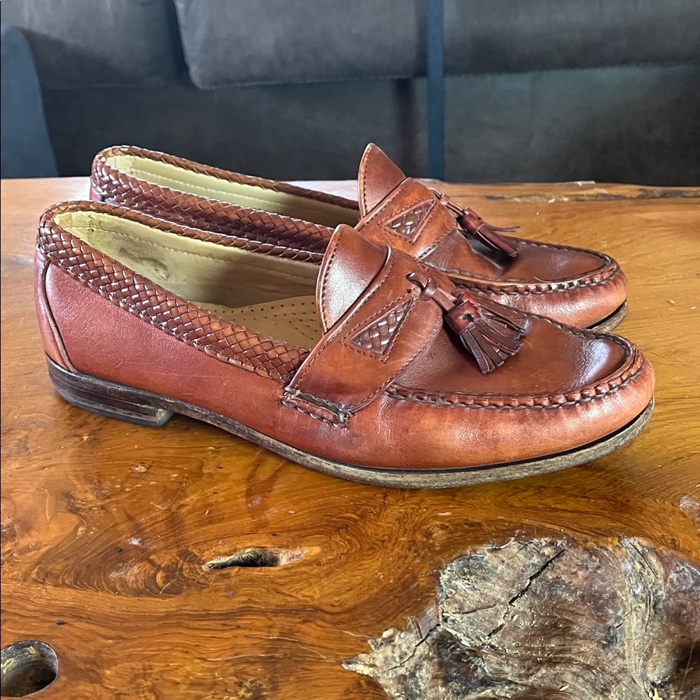 Allen Edmonds Maxfield Tassel Loafers Mens 10.5 Brown Leather Dress Shoes